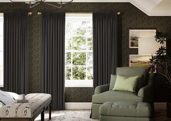 Akoya Faux Silk, Lustre Slate Grey - Made to Measure Curtains - Image 3